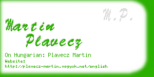 martin plavecz business card